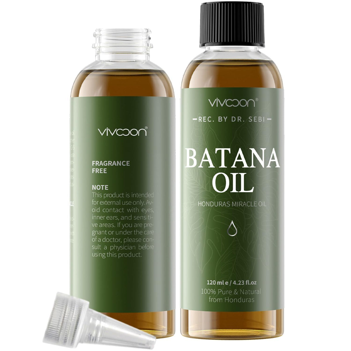 Vivccon bottle front view showing product for nourishing hair