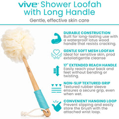 Vive detailed view of the 17-inch lotus wood handle, durable waterproof benefit