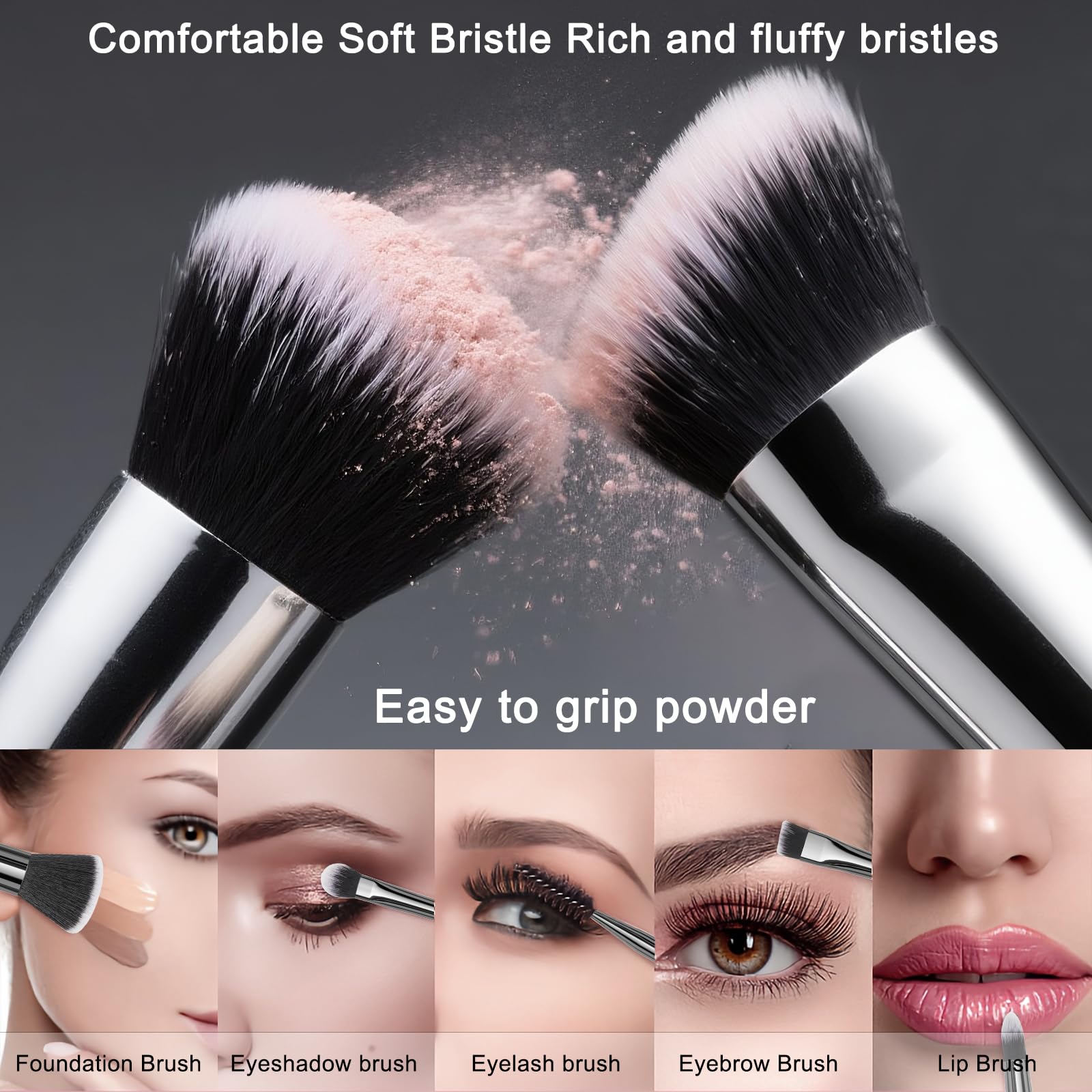 VIVID BEAUTY brushes neatly arranged in open travel case for organized storage on the go