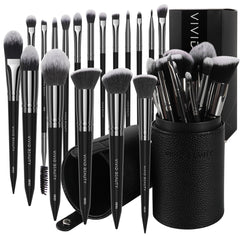 VIVID BEAUTY front packaging showing complete 18-piece kit and travel case benefit portability