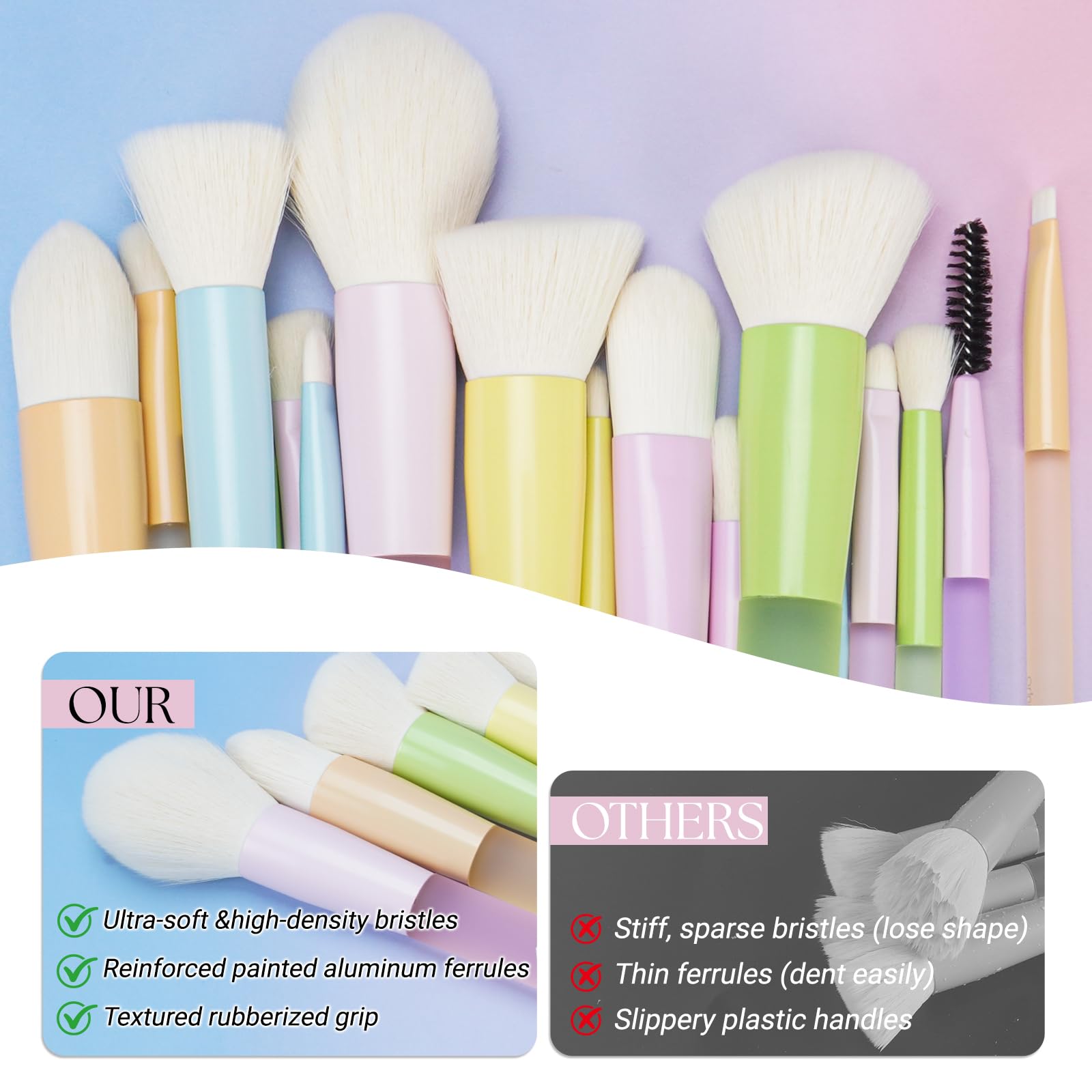 VIVID BEAUTY handle and ferrule detail showing ergonomic grip and stylish finish