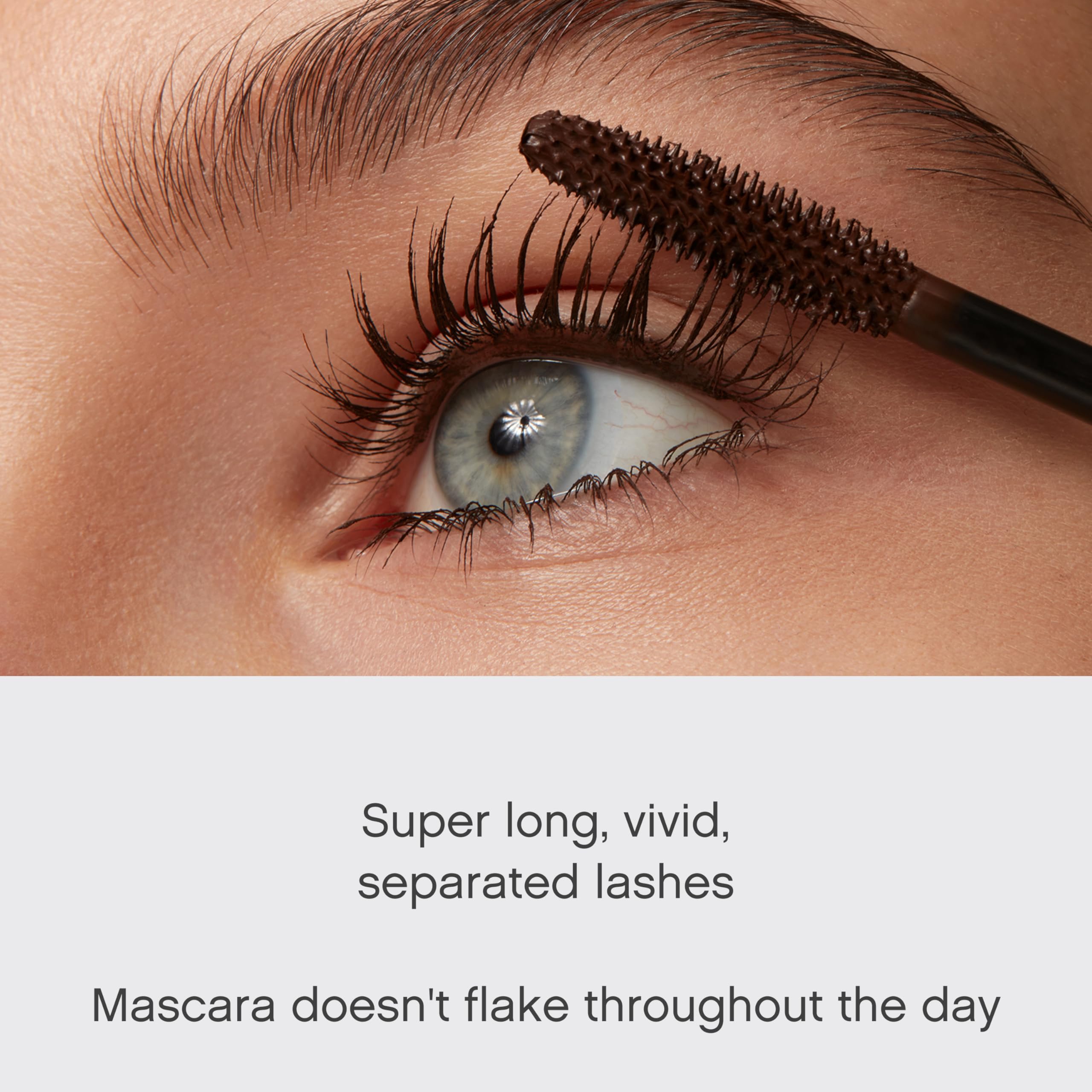 Vivienne Sabó on-model application highlighting curled natural lashes