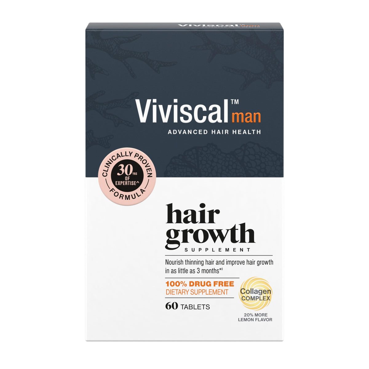 Viviscal brand front packaging showing one-month supply, supports convenient daily use