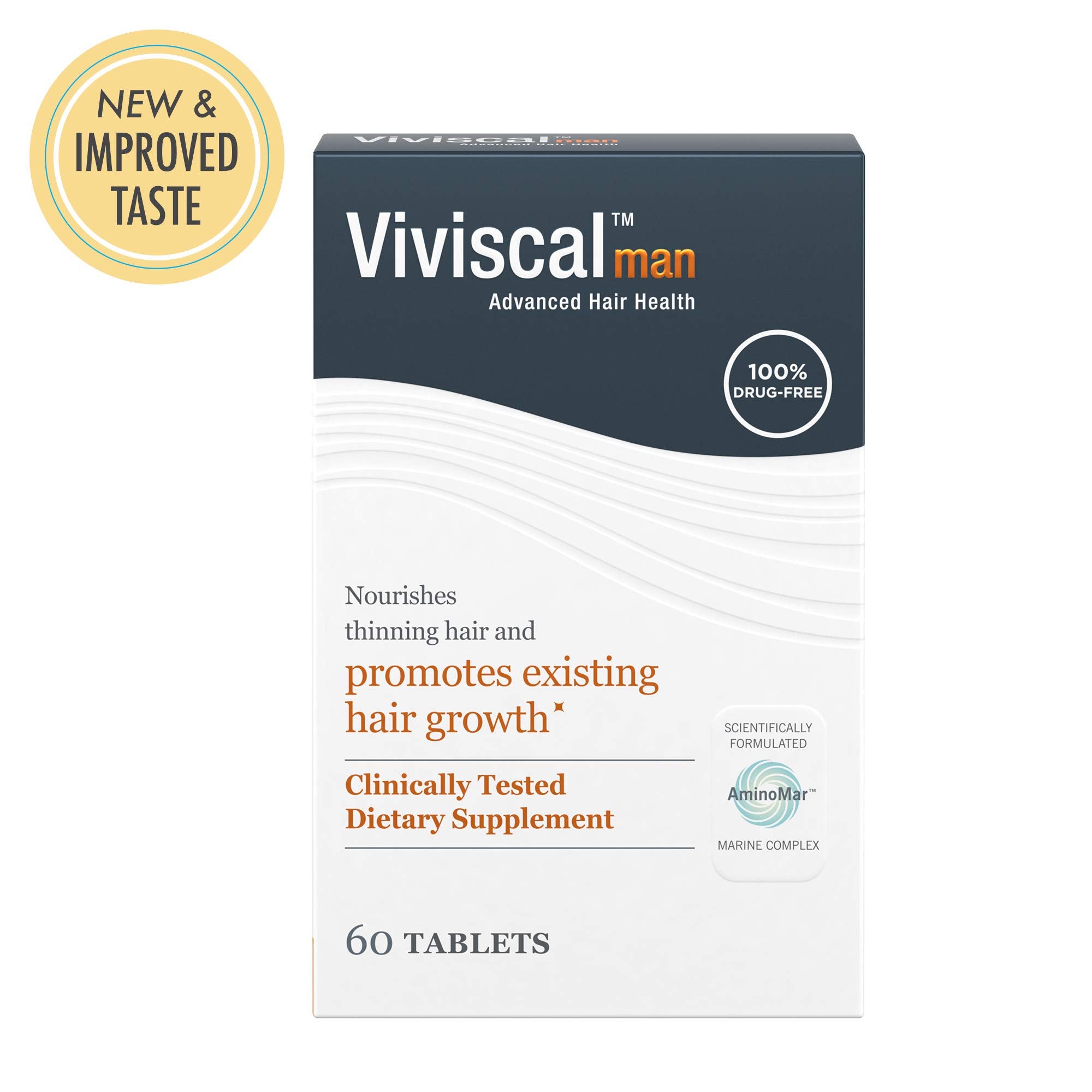 Viviscal bottle beside Viviscal thickening shampoo, suggests combined regimen benefits