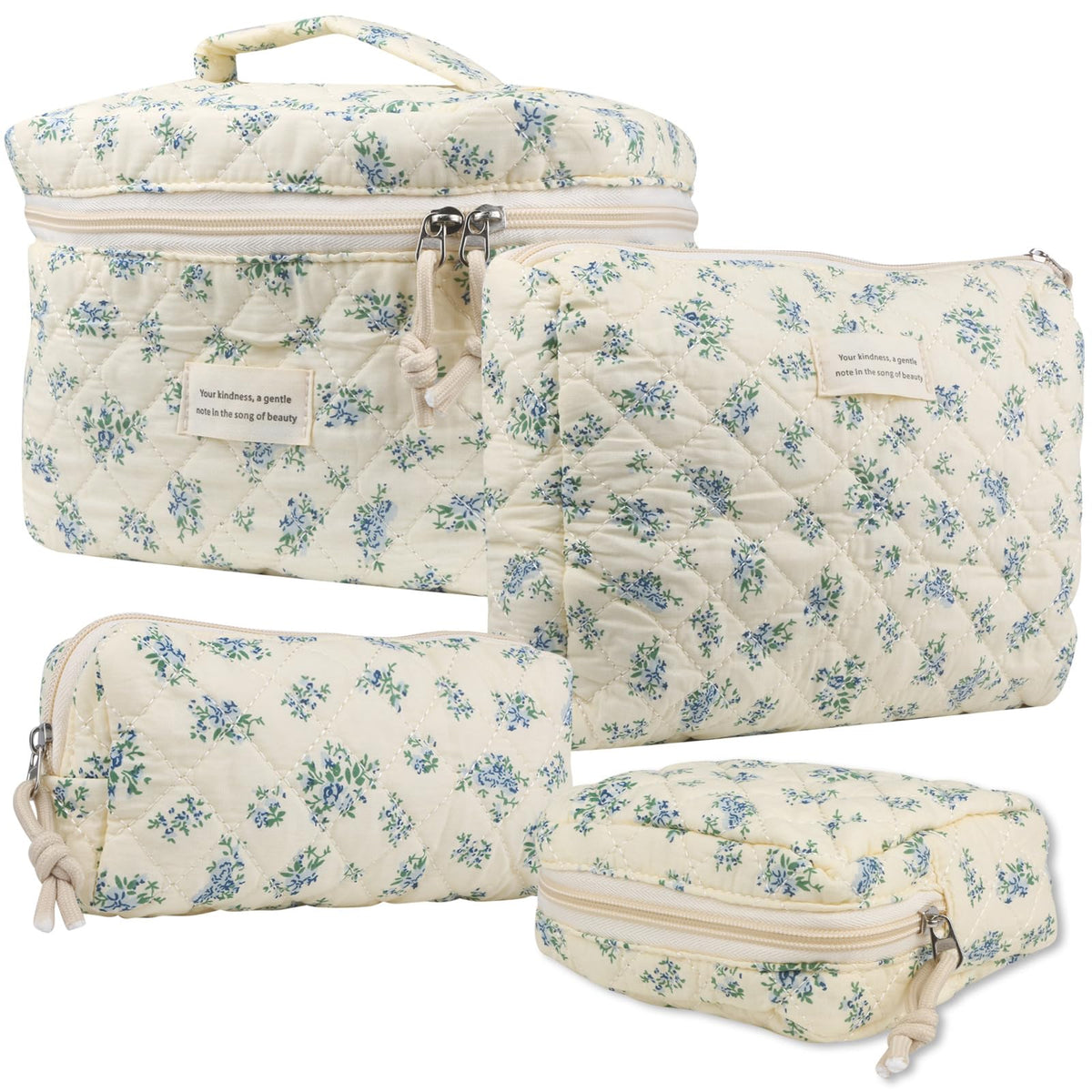 VIWIME front view of blue rose bag showing roomy storage and style