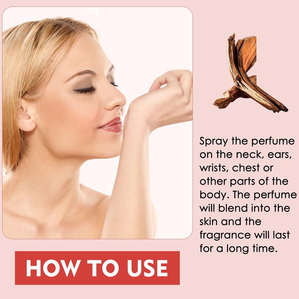 Vizela texture droplet on skin highlighting long-lasting rose scent benefit