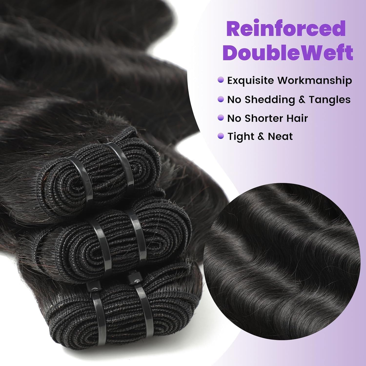 VKOFUN installed wig made from bundles demonstrating natural movement and bounce