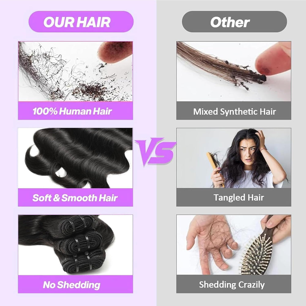 VKOFUN bundles neatly stored with care products to prolong softness and wave retention