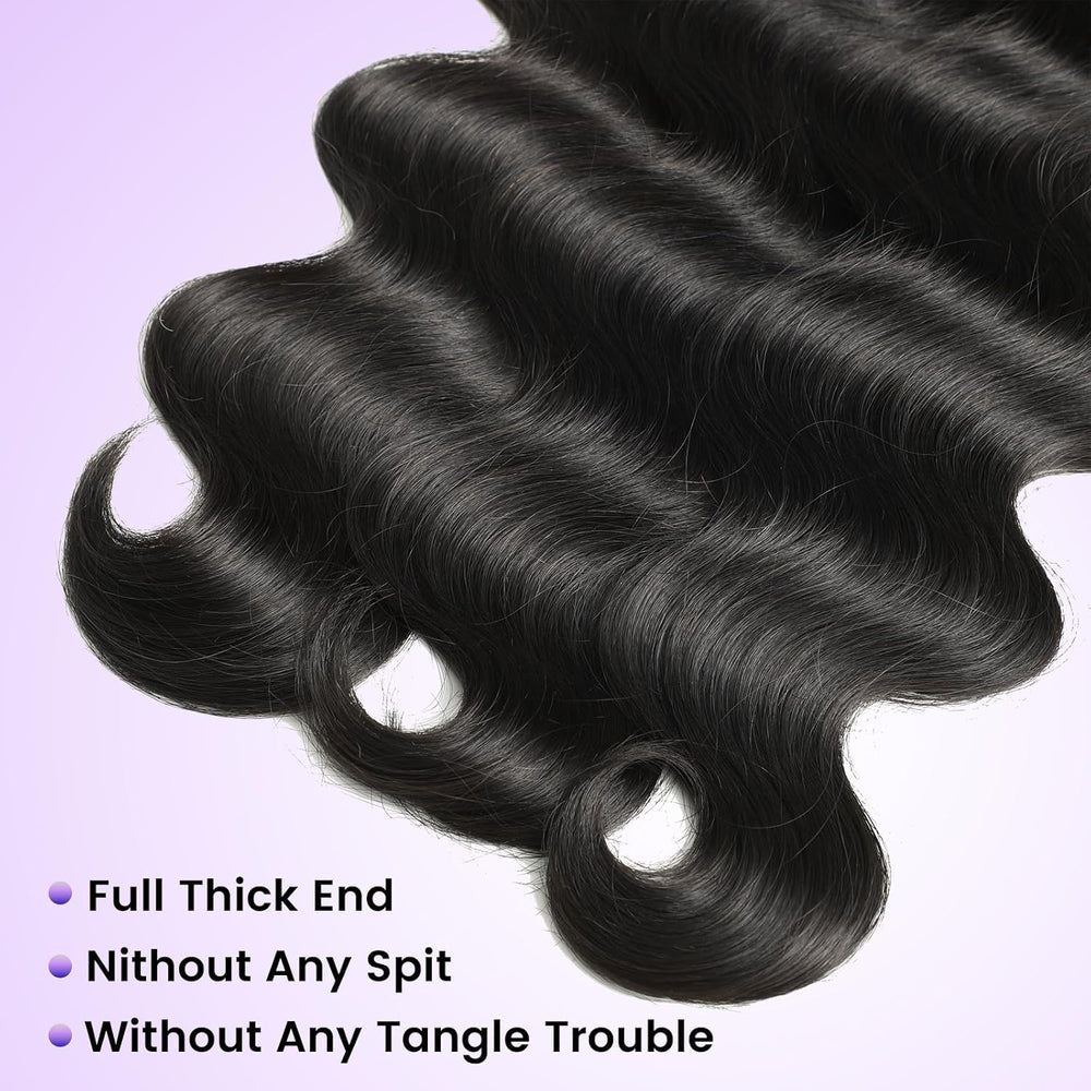 VKOFUN strand texture close-up showing silky body wave and smooth intact cuticles