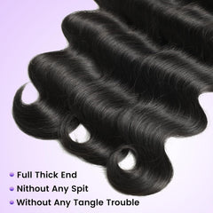 VKOFUN strand texture close-up showing silky body wave and smooth intact cuticles