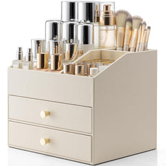 VLANDO front view of beige organizer showing compact storage benefit