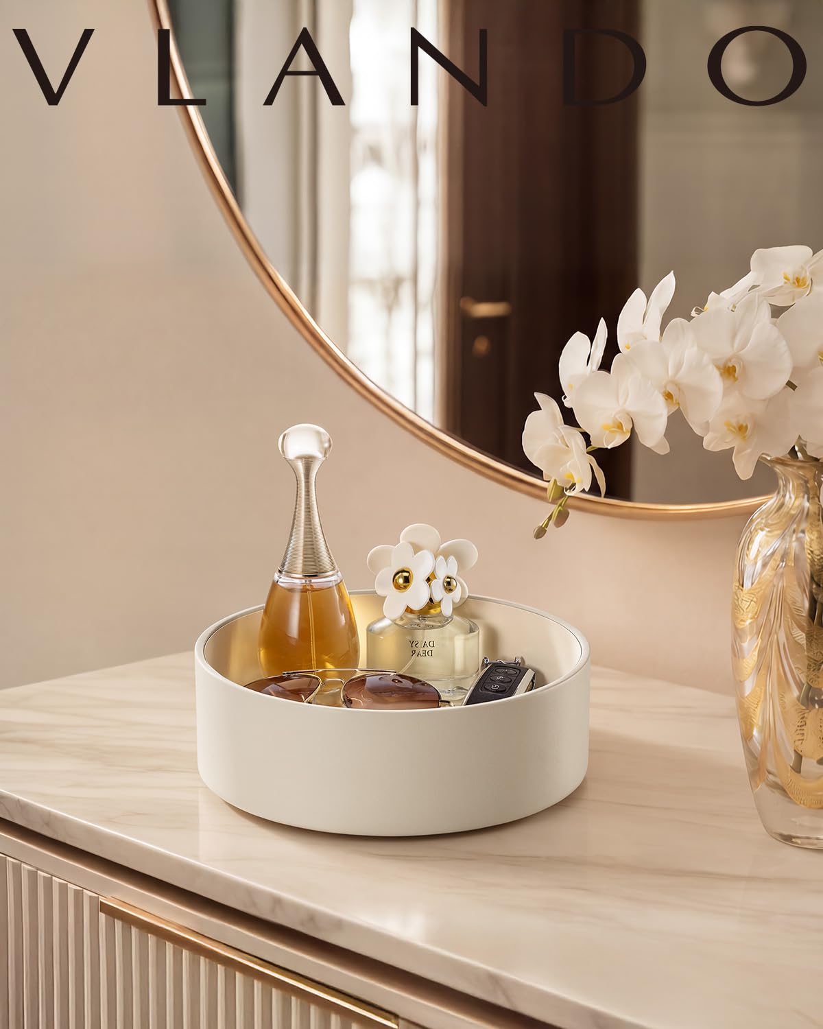 VLANDO non-slip top surface close-up keeping bottles secure while rotating