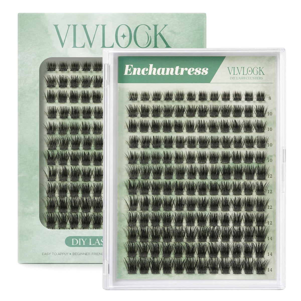 VLVLOCK front packaging showing short 8–14mm clusters and kit contents for natural wear