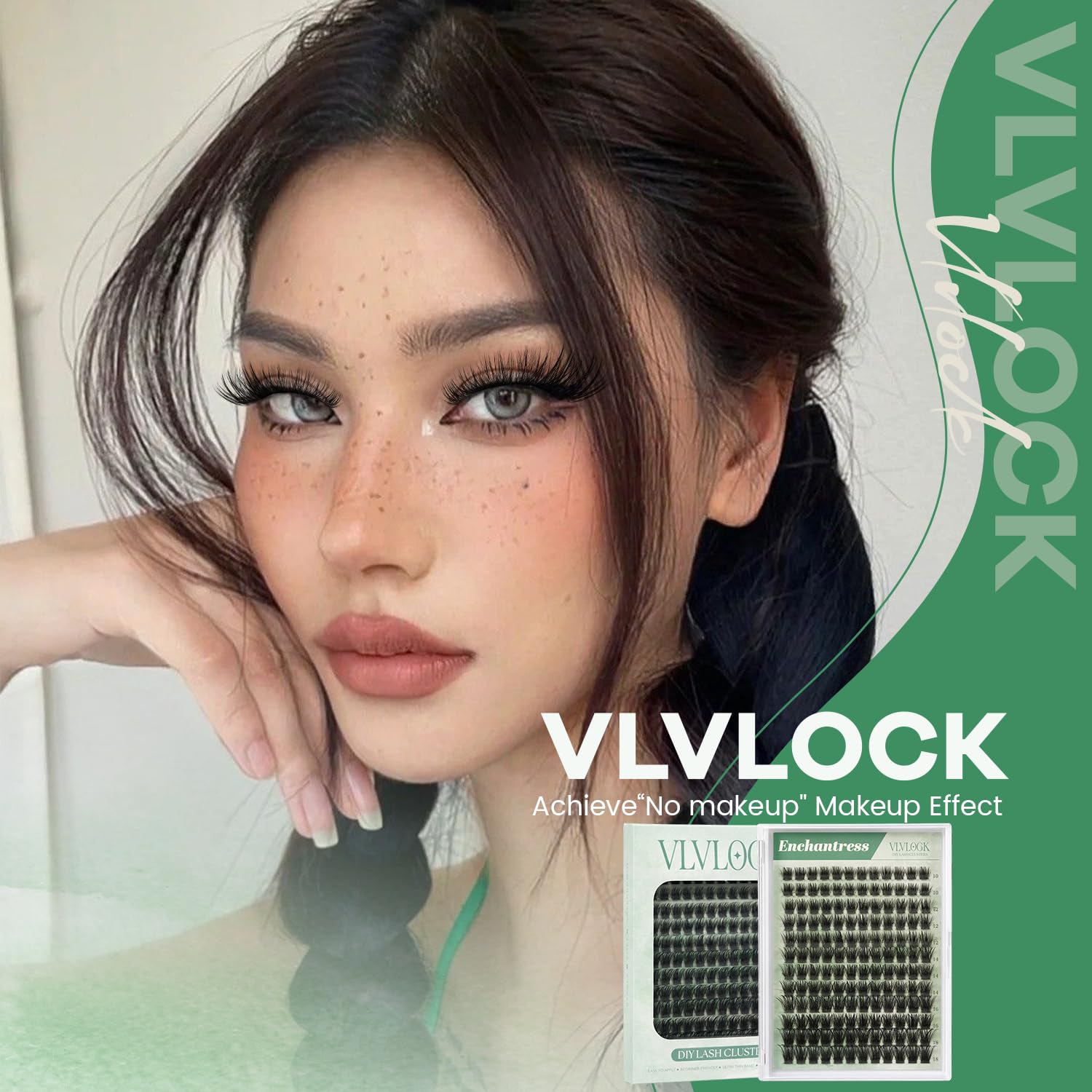 VLVLOCK lashes being applied with tweezer showing beginner-friendly placement steps