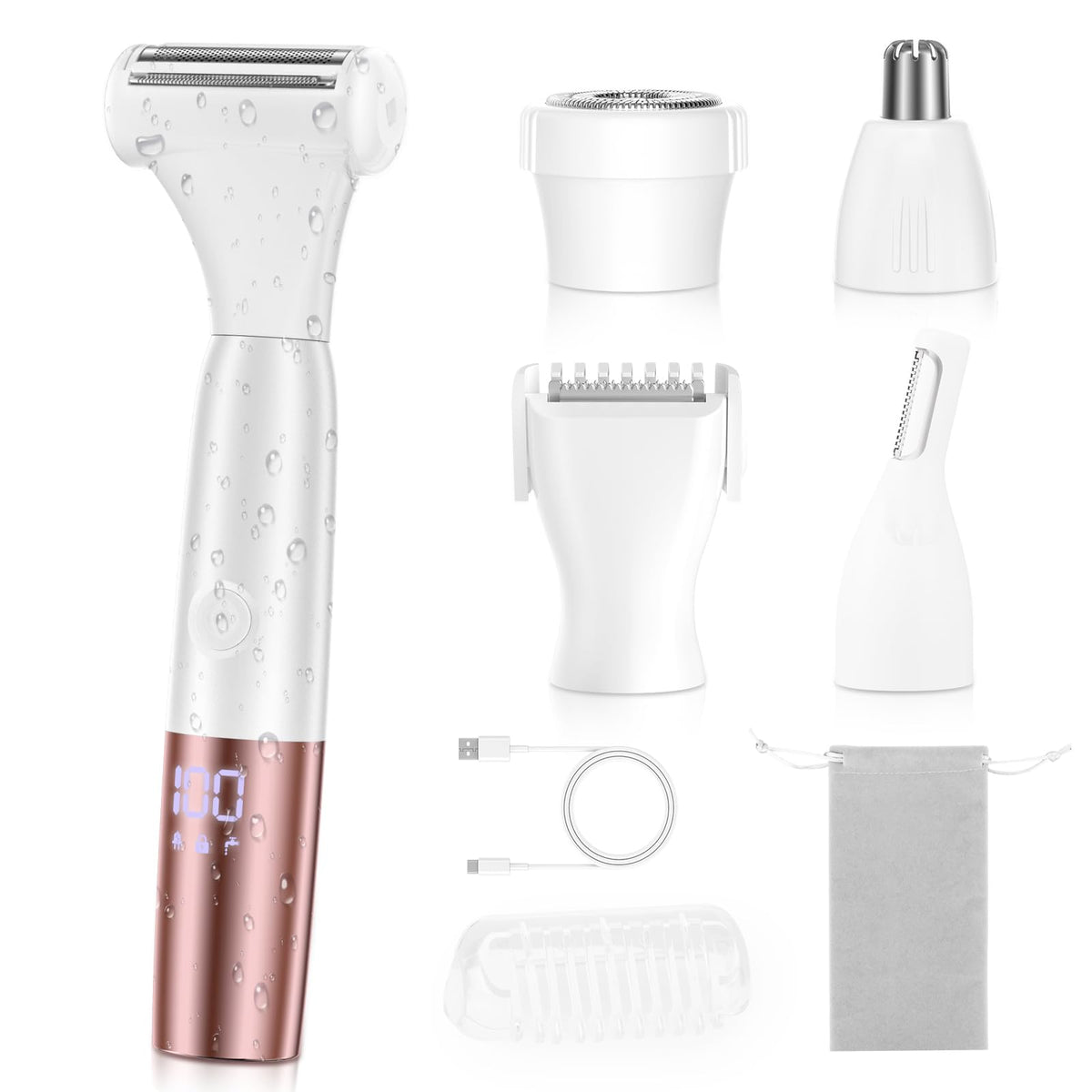 Vnina front view of full 5-in-1 trimmer showing sleek design and versatility