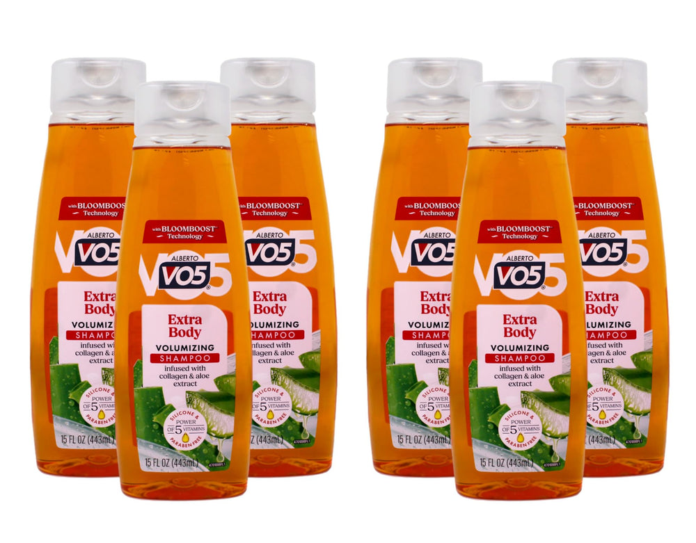 VO5 front packaging showing bottle and volumizing claim and easy grip