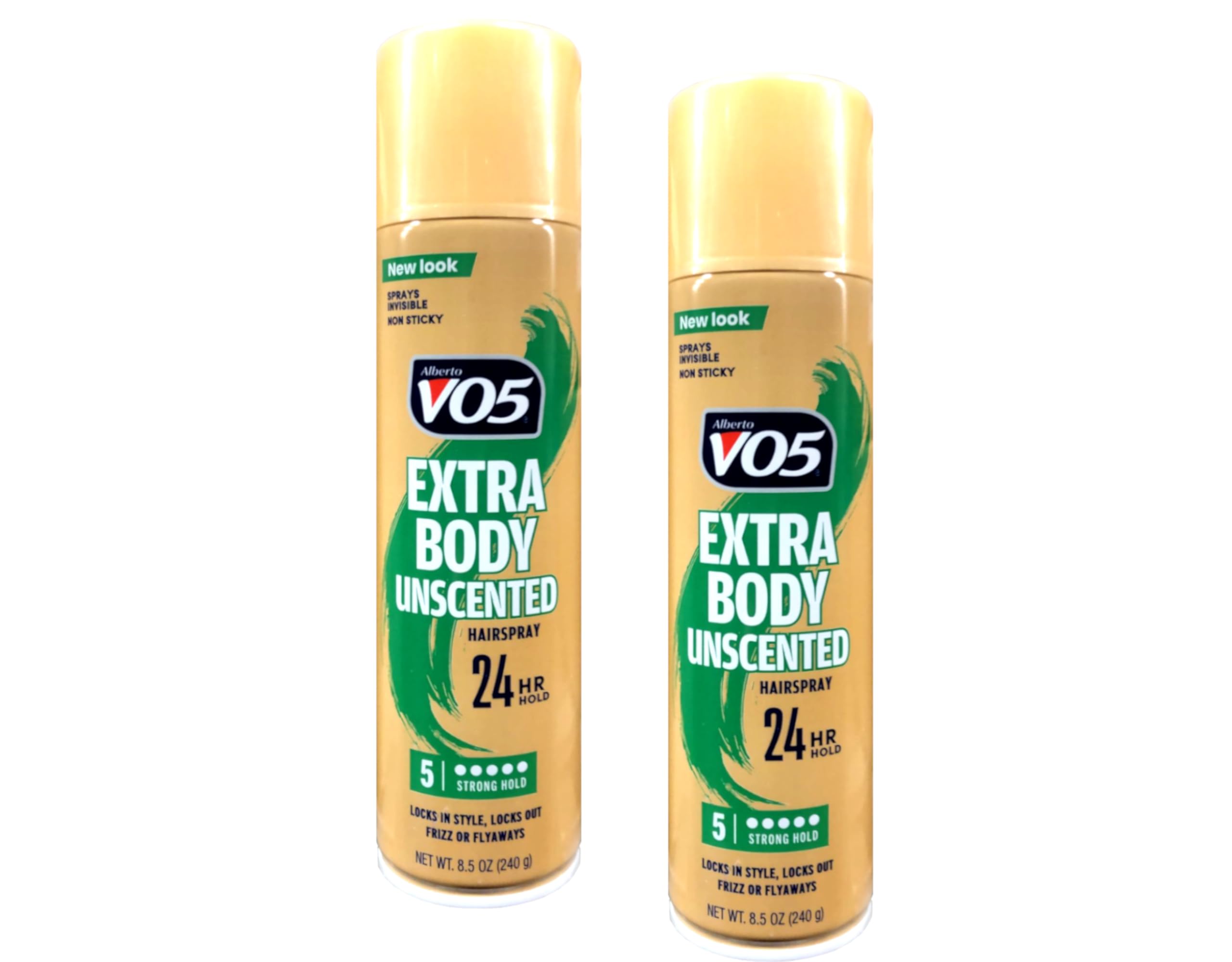 VO5 cans on bathroom shelf highlighting scent-free option for routines