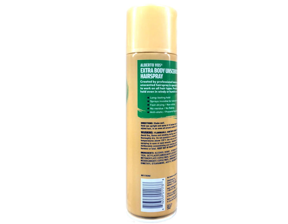 VO5 fine mist dispersing, showing quick-dry texture and lightweight hold