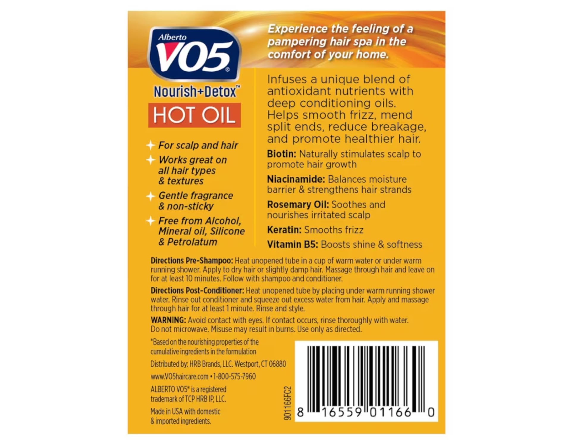 VO5 oil texture poured into hand highlighting smooth, non-greasy shine benefits