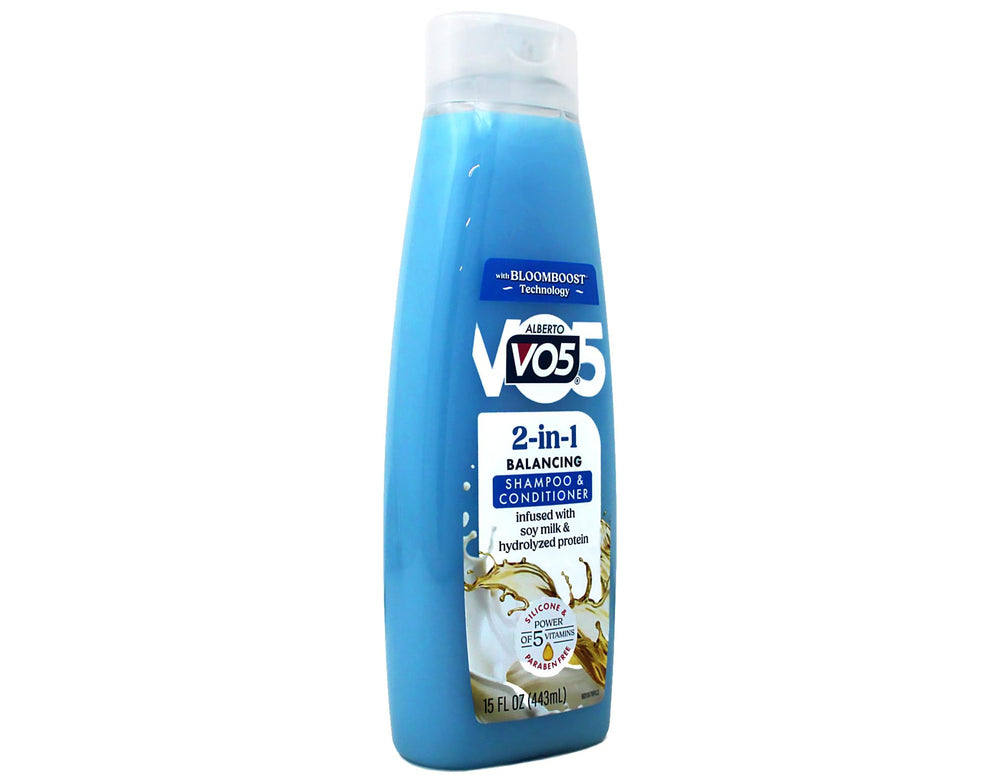 VO5 in-shower use with model showing detangling and softening benefit