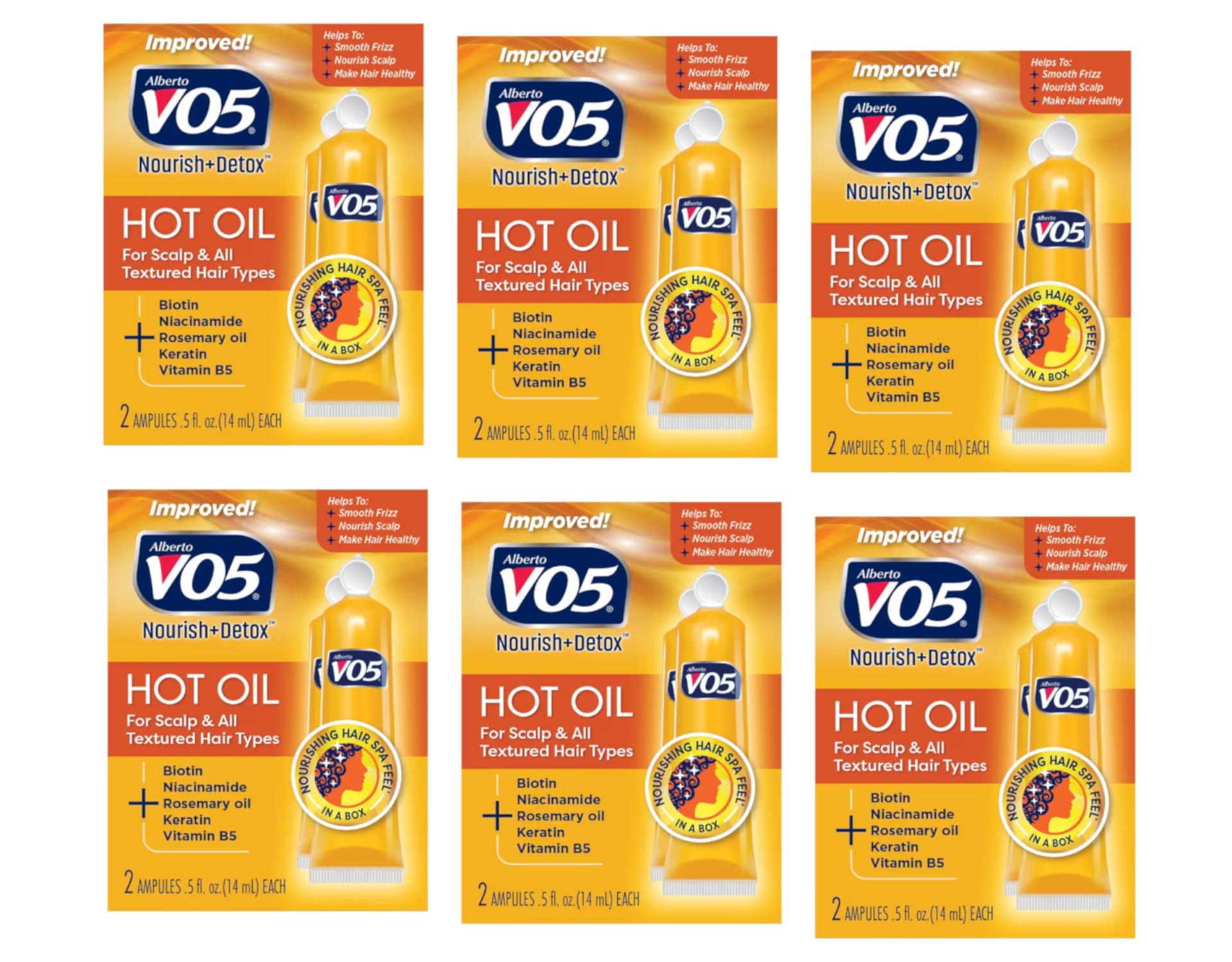 VO5 sachet close-up showing texture and concentrated oil formula