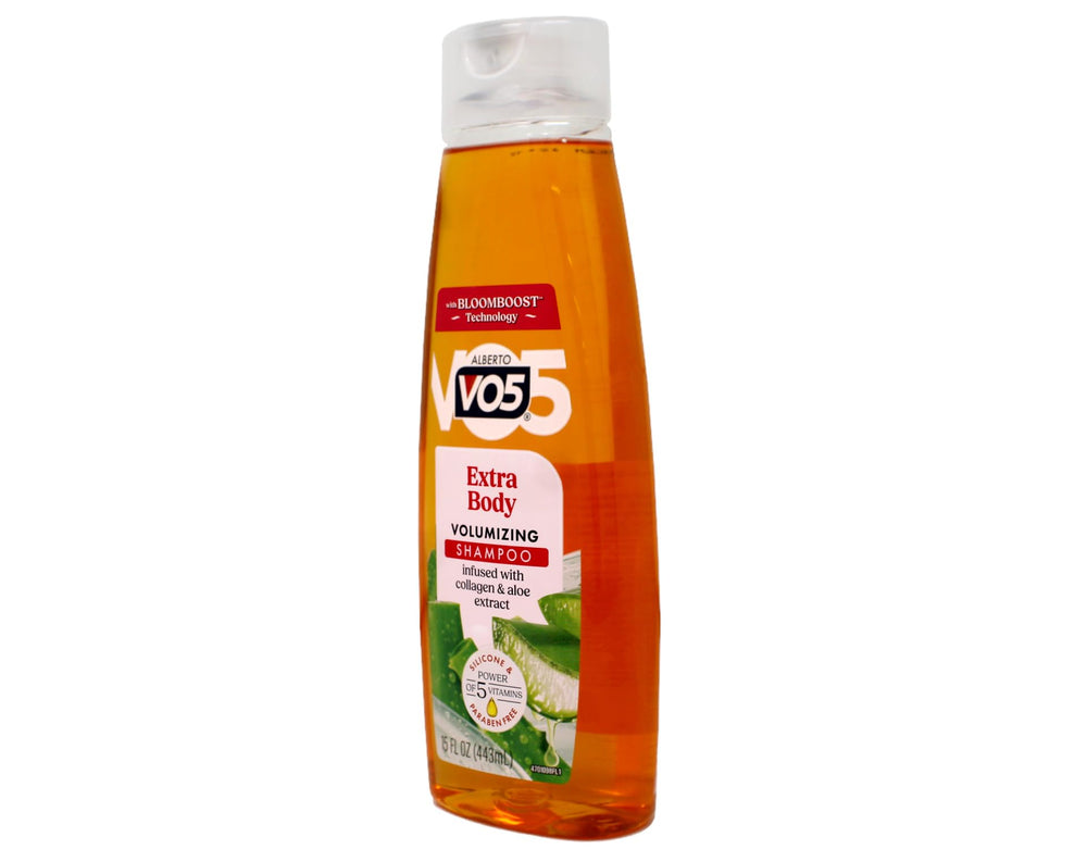 VO5 shampoo bottle in bathroom setting conveying daily routine benefits