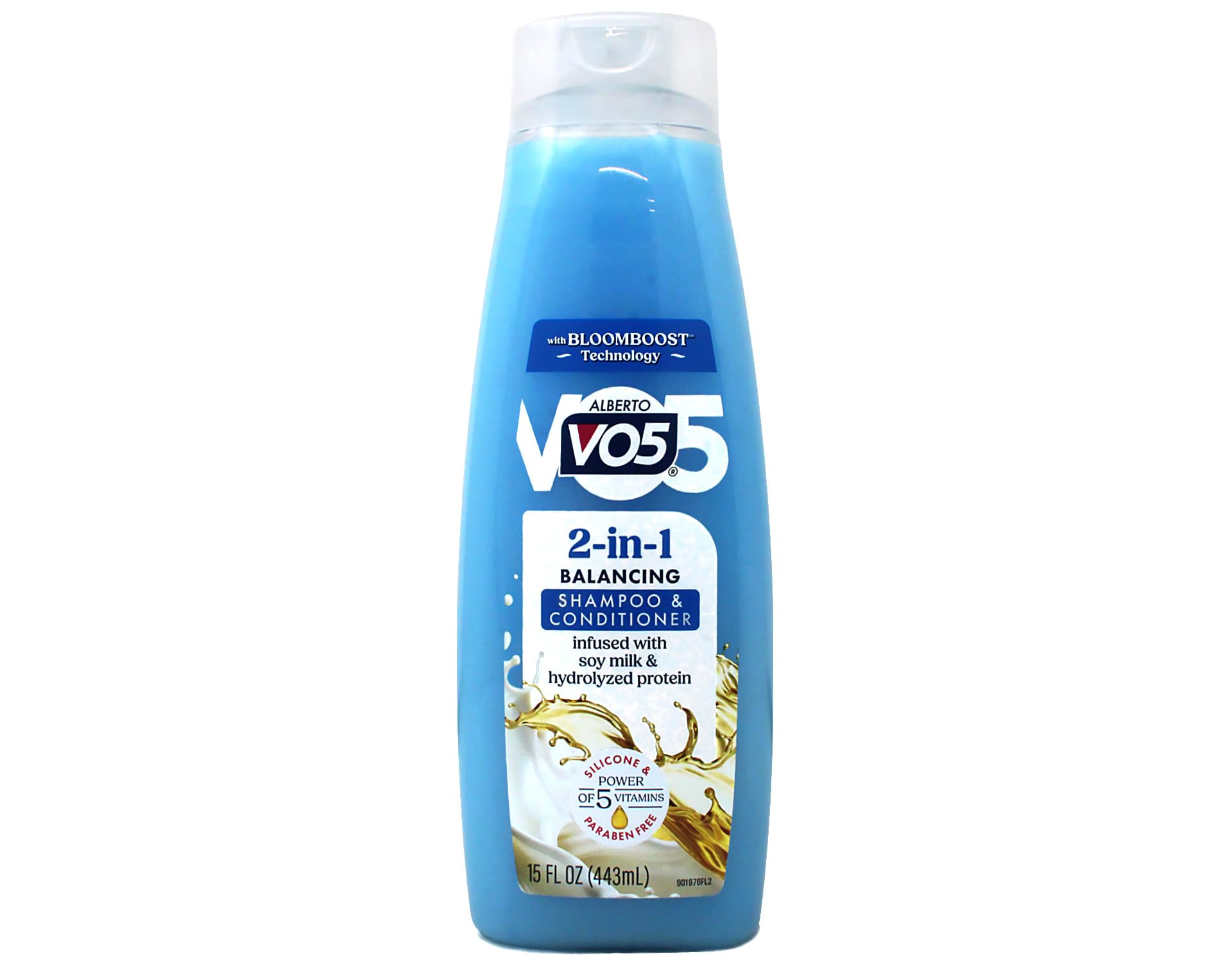 VO5 size comparison in hand showing portable 12.5 oz bottle benefit
