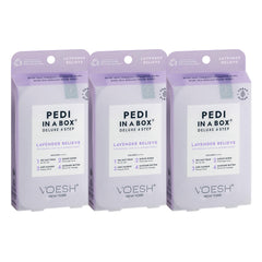 VOESH front packaging showing spa pedicure kit and calming lavender scent benefit