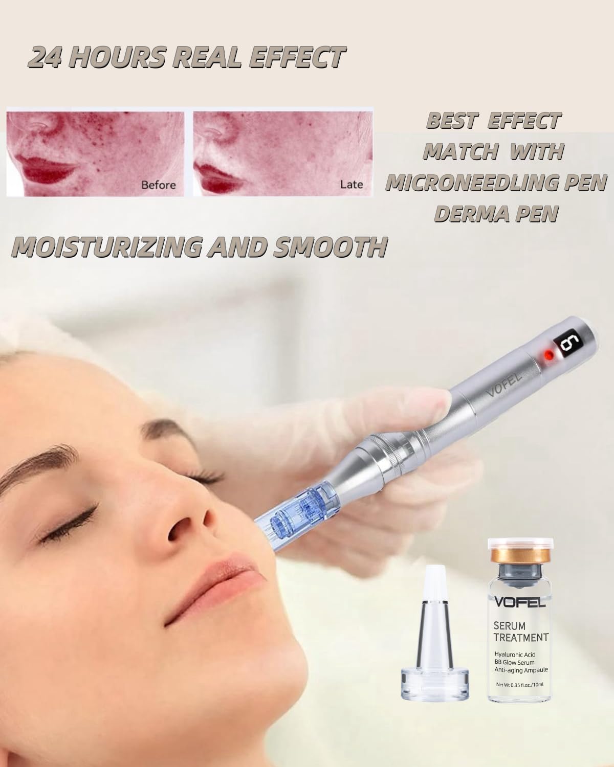 VOFEL serum texture close-up highlighting lightweight gel consistency for fast absorption