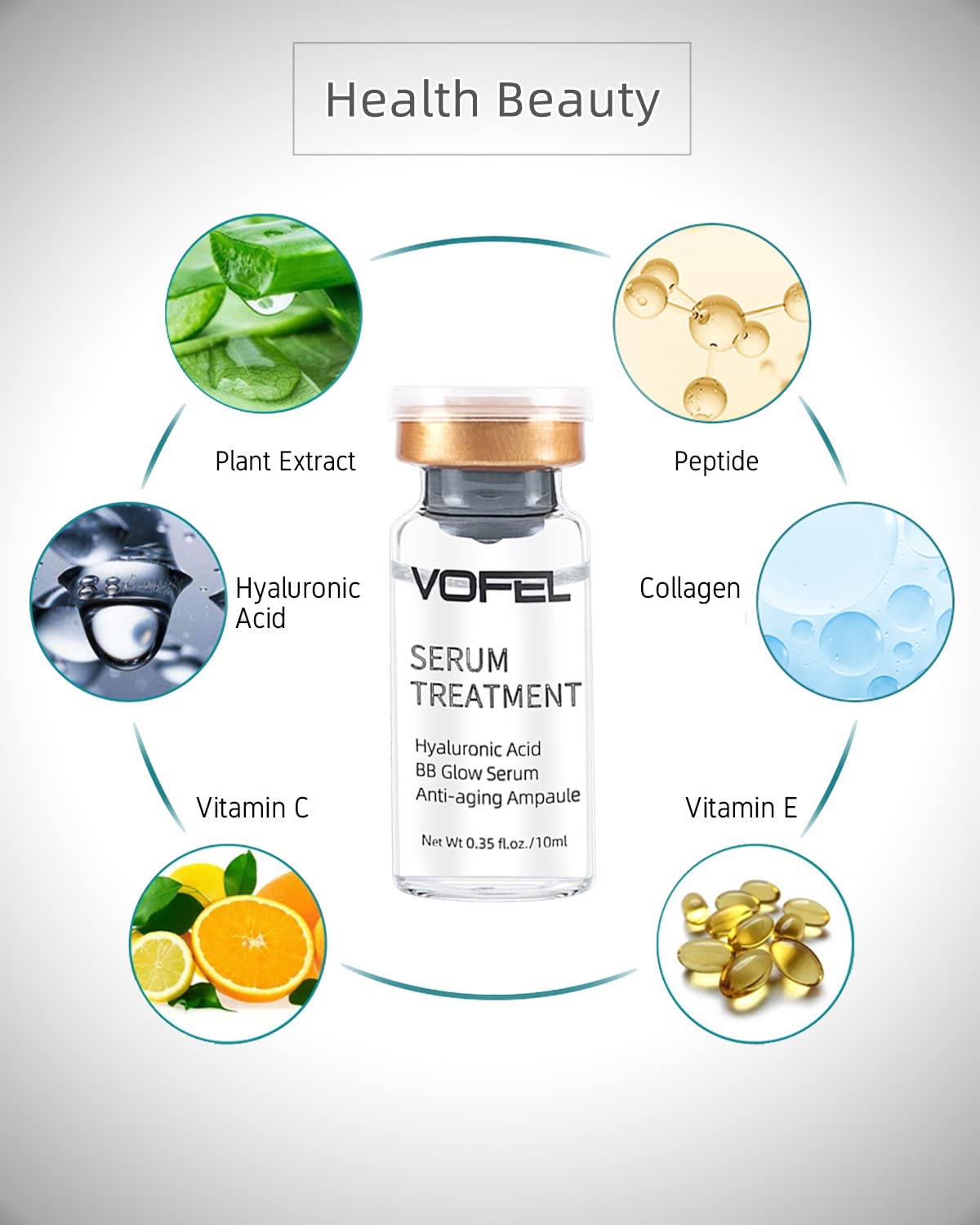 VOFEL ampoules styled on bathroom shelf conveying easy integration into daily routine