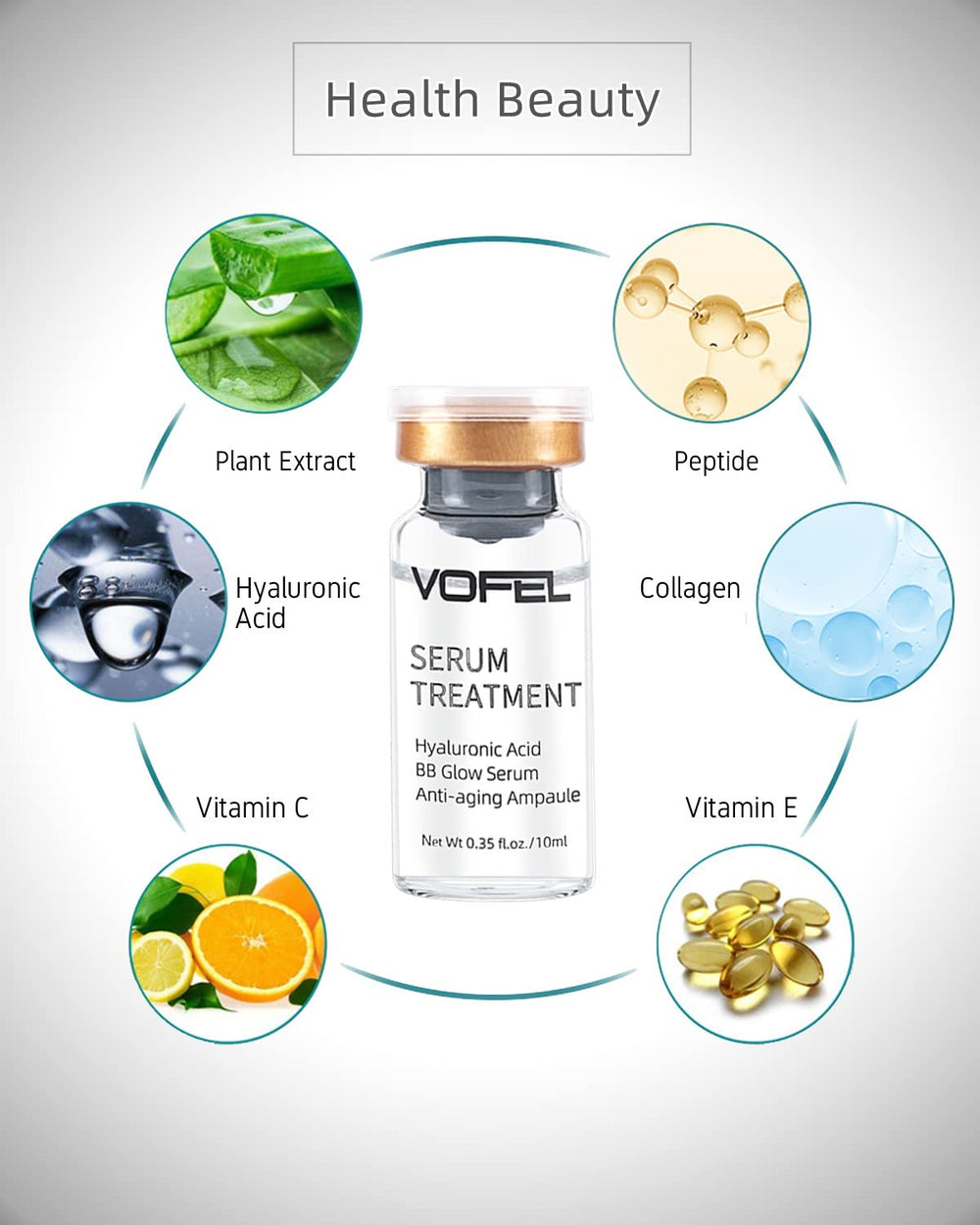 VOFEL ampoules styled on bathroom shelf conveying easy integration into daily routine