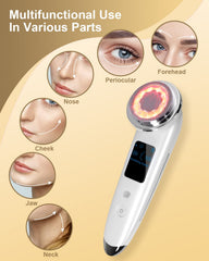 VOFEL in use on face lifting stroke to show firming motion and soothing massage benefit