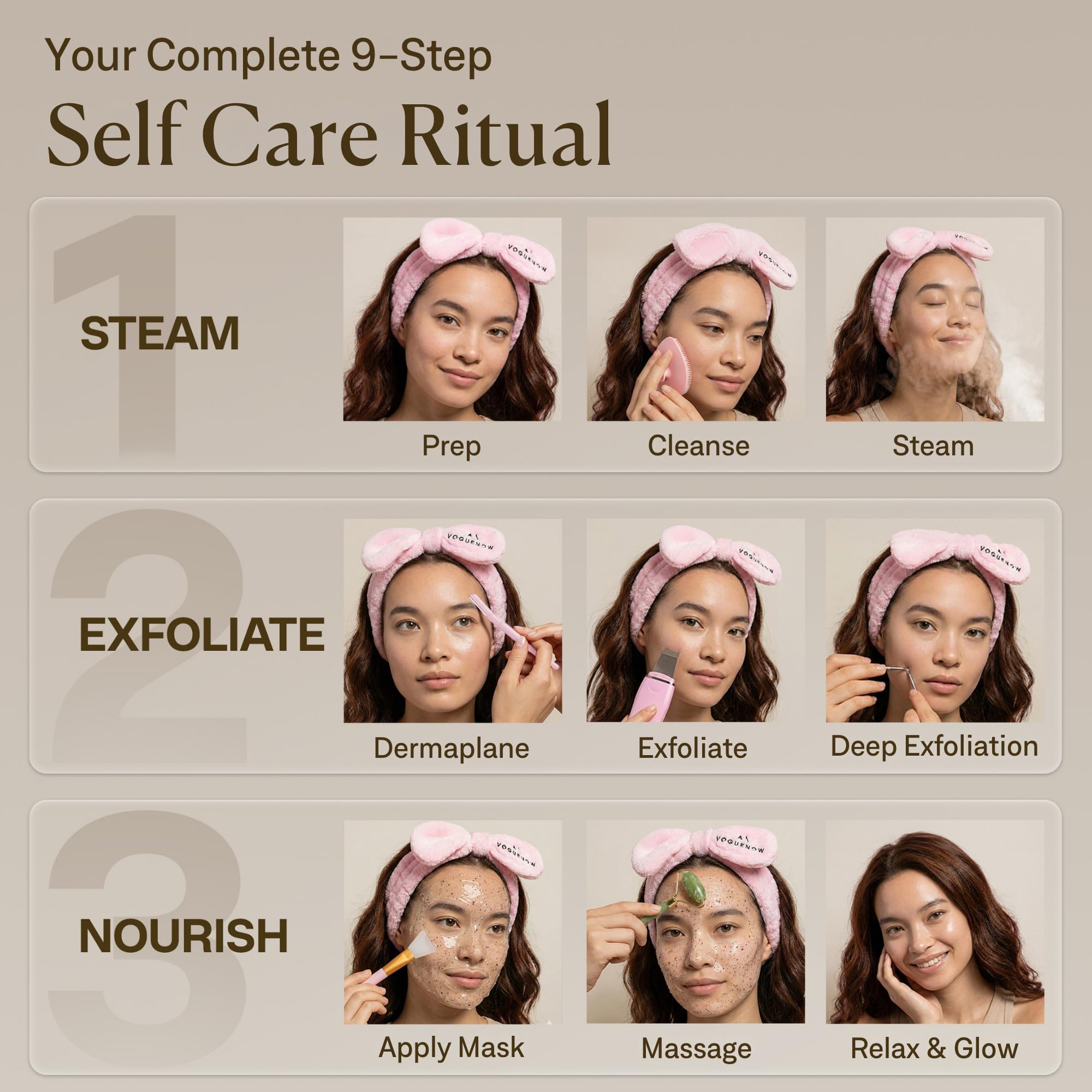 VogueNow jade roller being used to massage and boost circulation