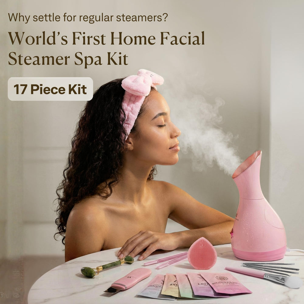 VogueNow 17 spa tools neatly arranged in box for complete facial routine