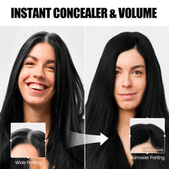 VOLLUCK sprayed roots before and after showing instant coverage and fuller look