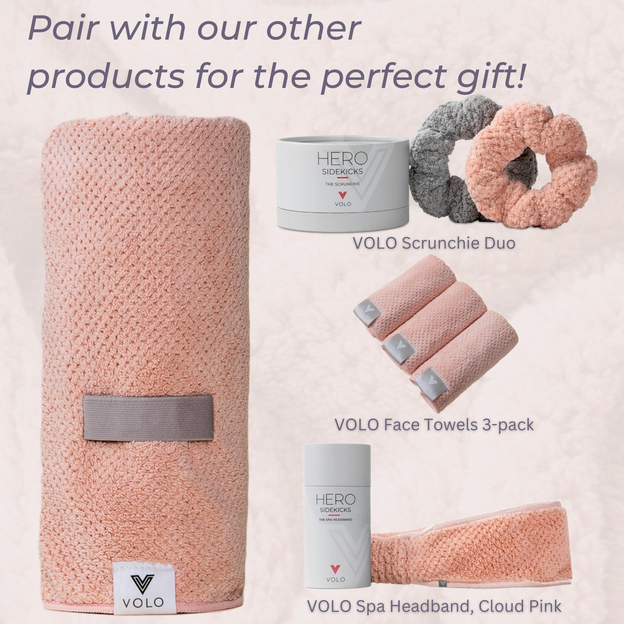VOLO towel on bathroom vanity showing salon-style at-home routine benefit