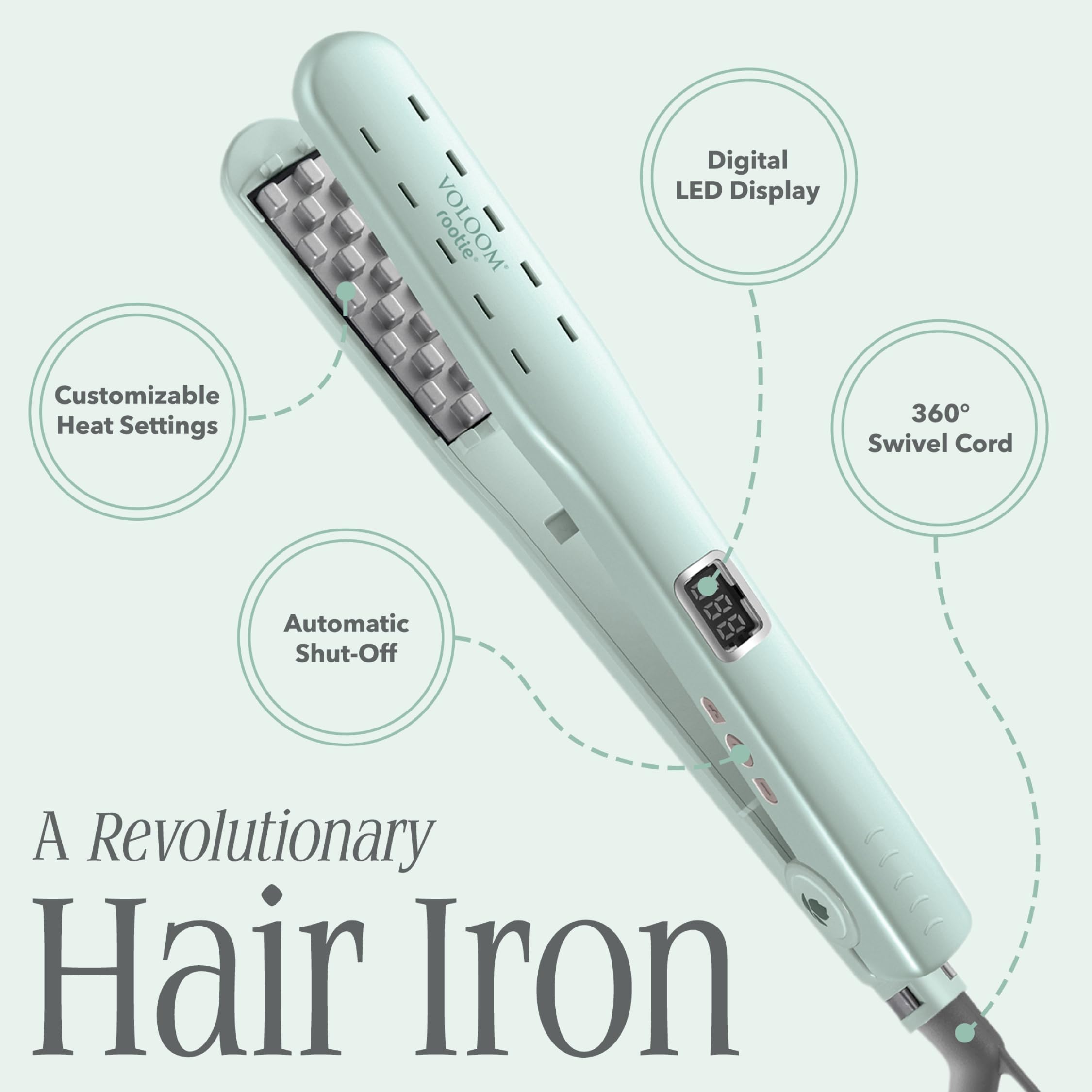 VOLOOM Rootie smoothing a small hair section creating hidden volume pockets