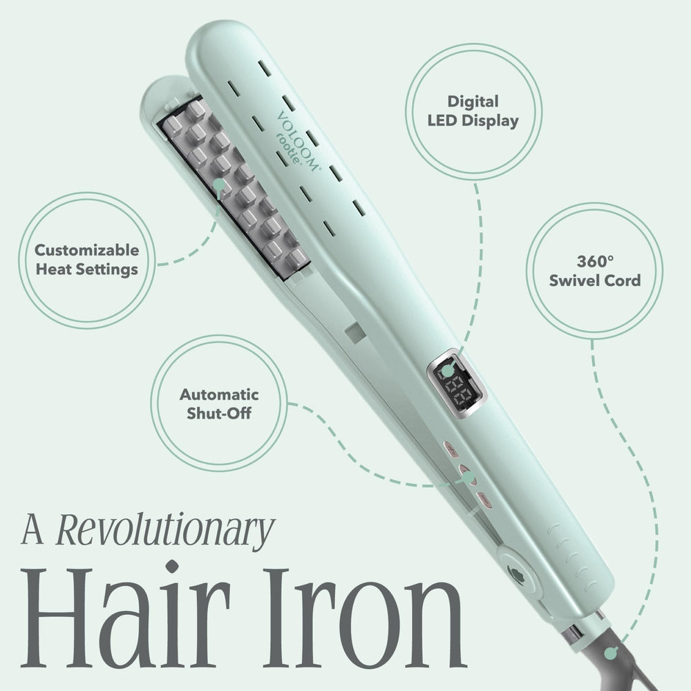 VOLOOM Rootie smoothing a small hair section creating hidden volume pockets