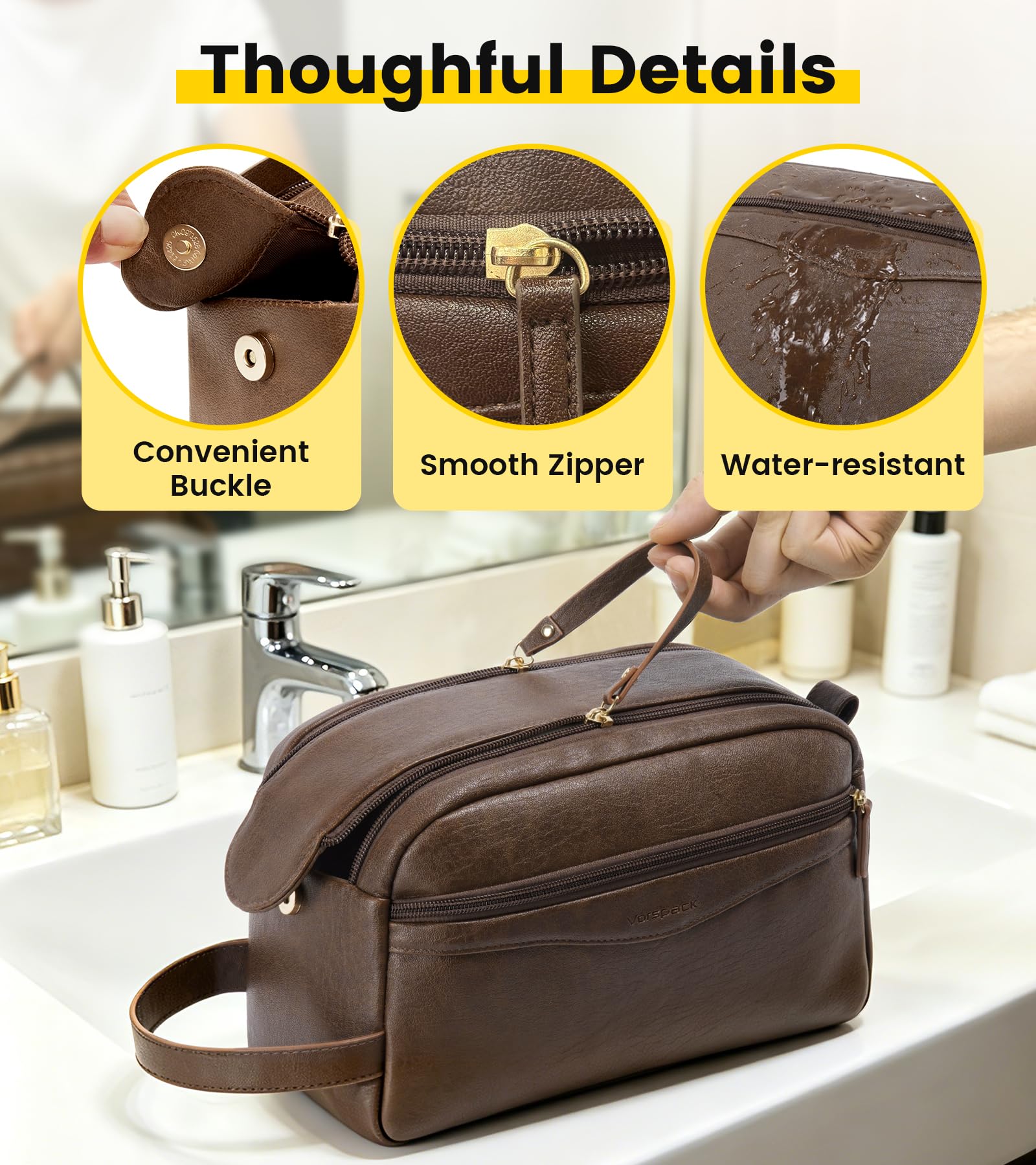 Vorspack front zip pocket detail offering quick-grab storage for small essentials