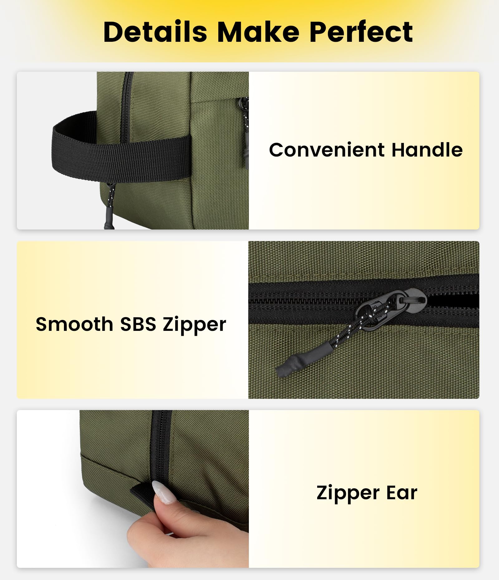 Vorspack hanging from bathroom hook with handle for convenient use