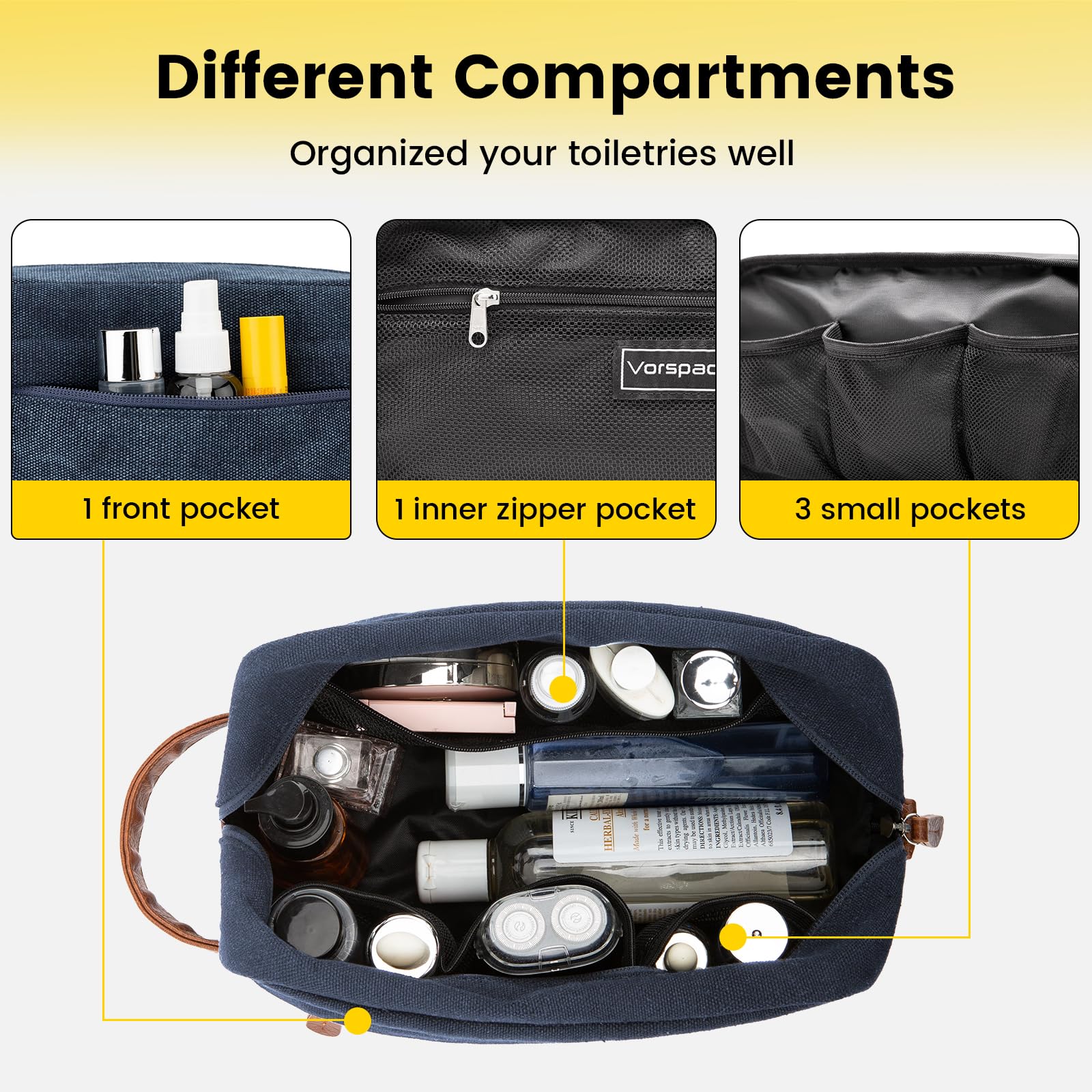 Vorspack leather handle and reinforced bottom showing durable carry and stable placement