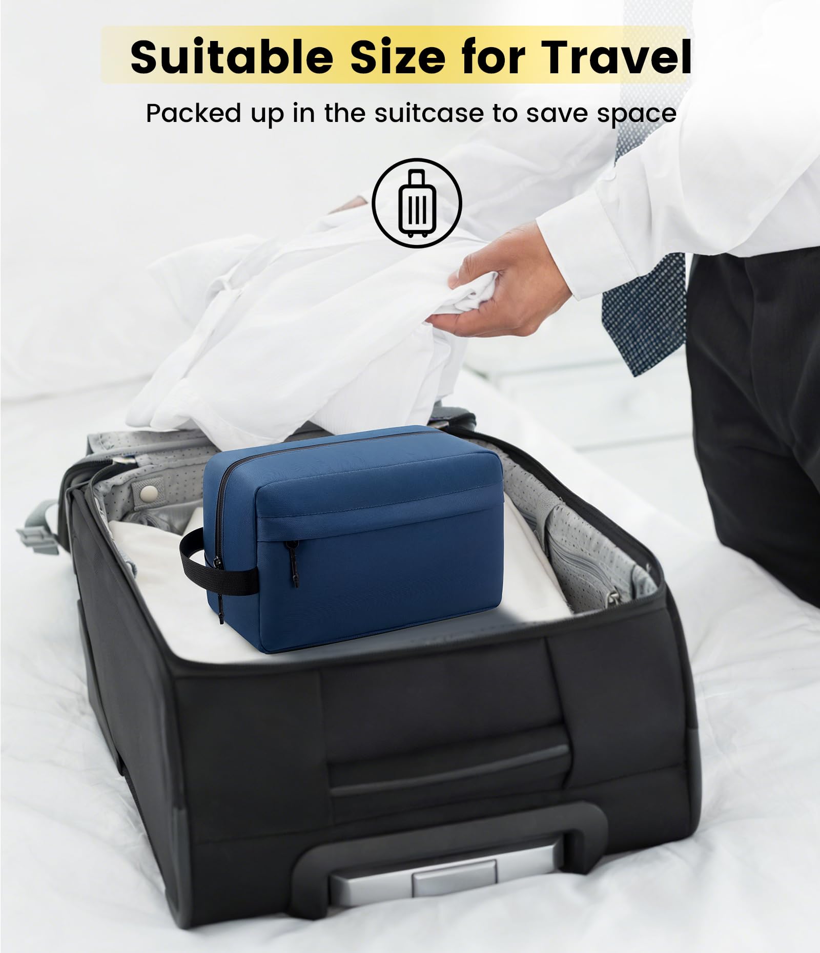 Vorspack next to passport and toothpaste illustrating size and travel-ready capacity