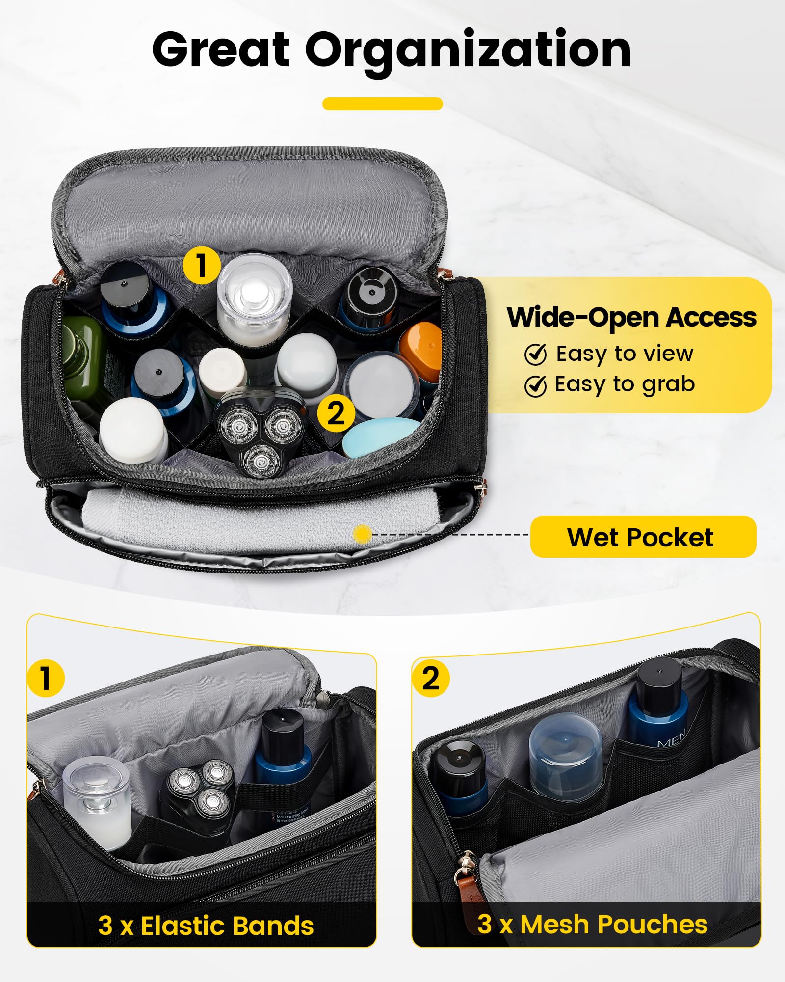 Vorspack wet/dry front pocket shown storing damp items safely