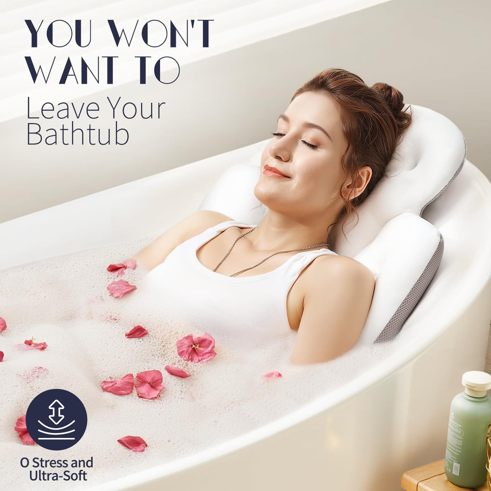 VOXOR in-bathtub lifestyle image demonstrating relaxed full-body support