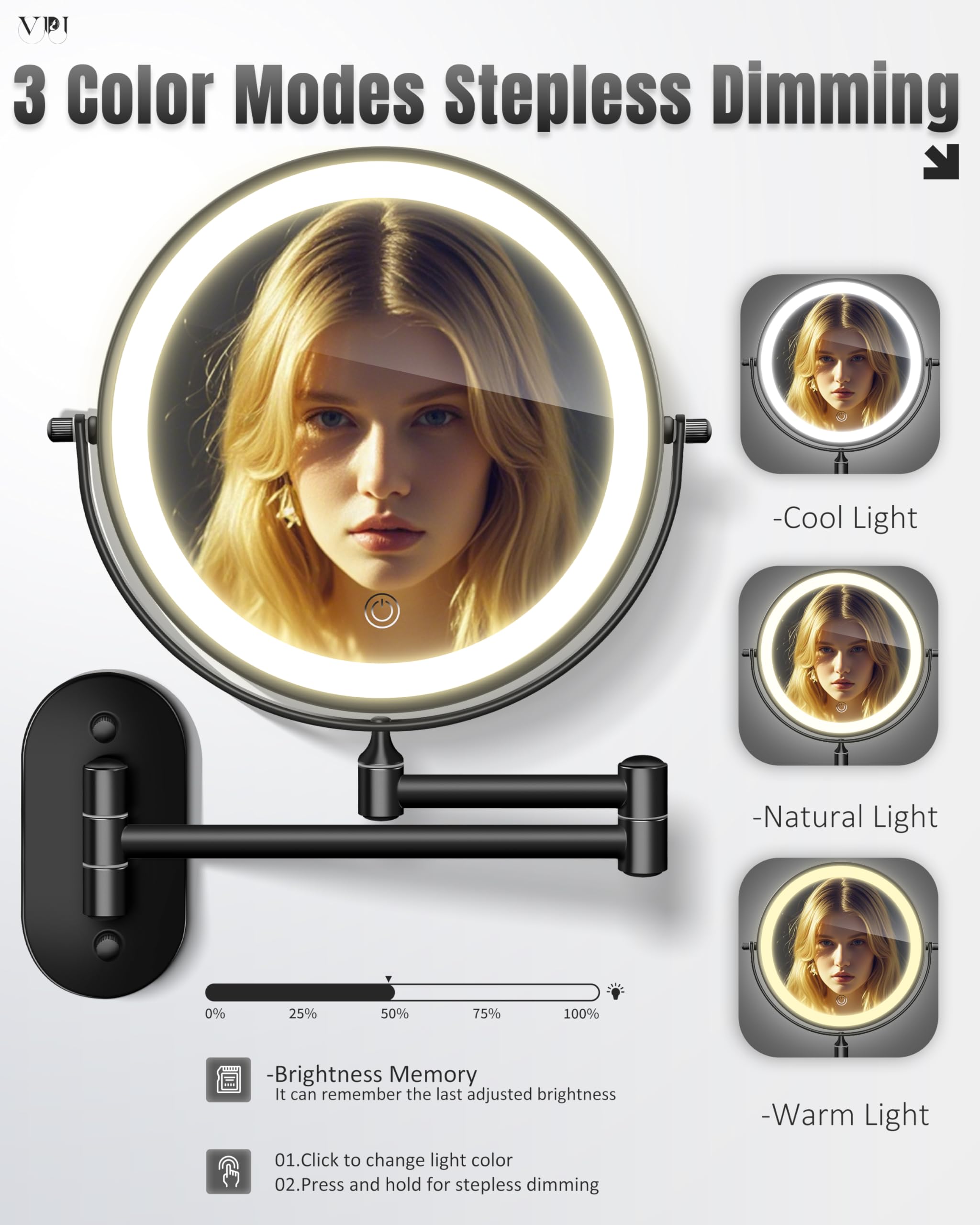 vpu 1X side full-face view demonstrating balanced makeup application