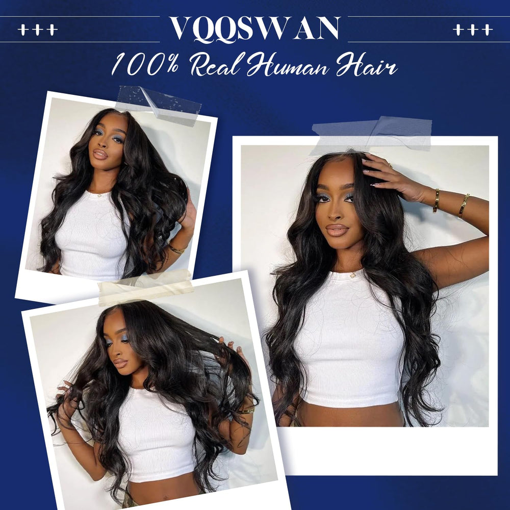 VQQSWAN lifestyle model wearing bundles showing soft, healthy look