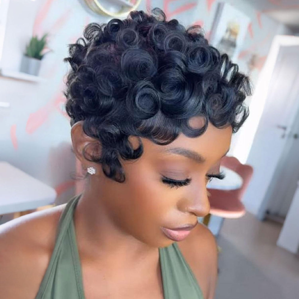 VRZ side profile of wig highlighting layered cut and flattering silhouette