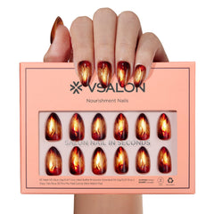 VSALON front packaging showing full 32-piece set and sizes, quick salon look