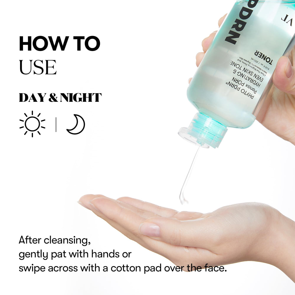 VT COSMETICS PDRN Toner soaked cotton mask set up for at-home quick treatment