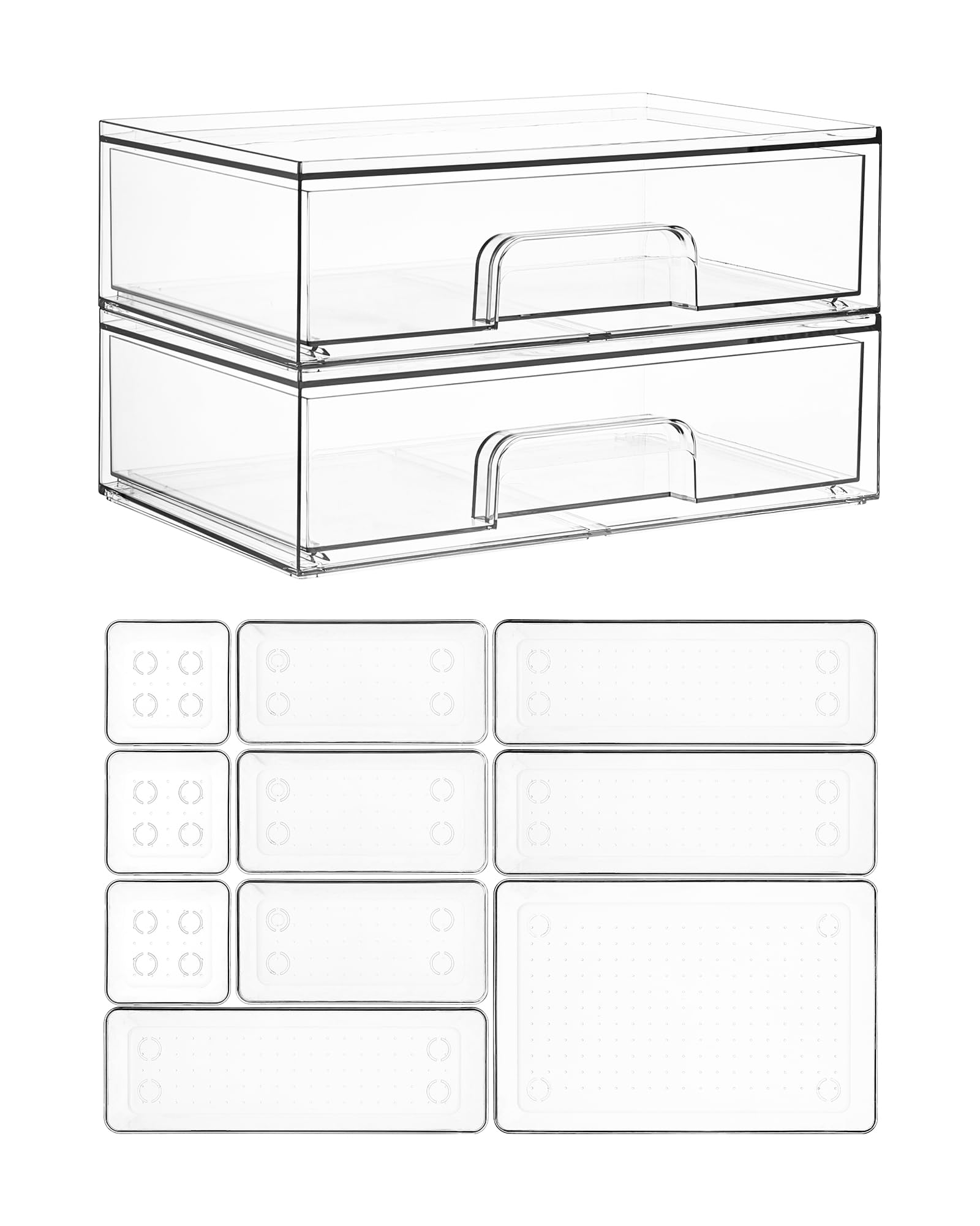 Vtopmart clear organizer front view showing contents visibility and quick access